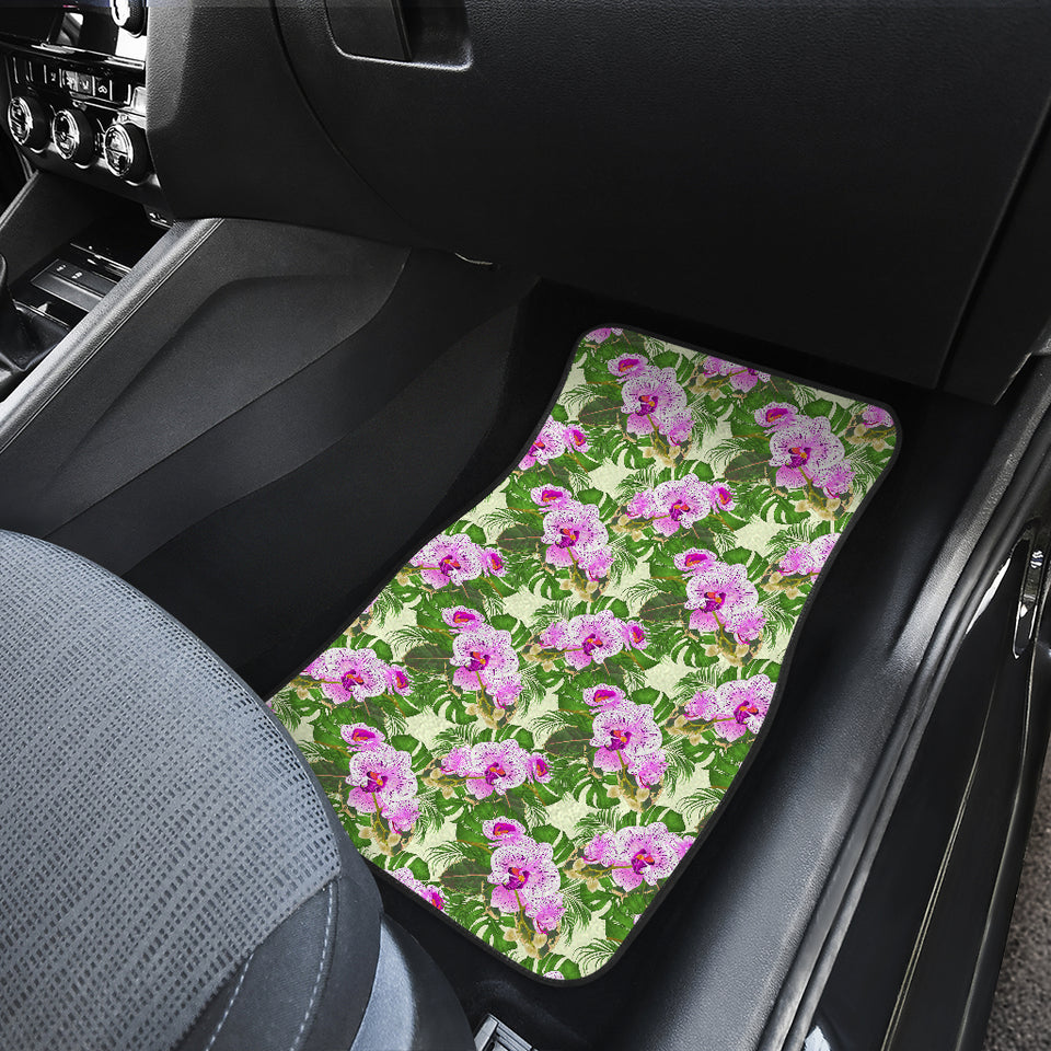 Orchid Leaves Pattern Front Car Mats