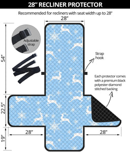 Snowflake Deer Pattern Recliner Cover Protector