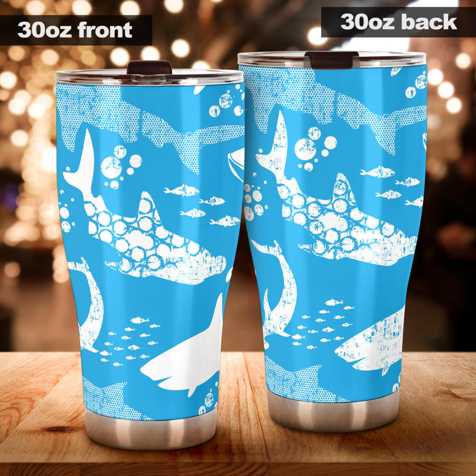 Shark Pattern Blue Theme Tumbler