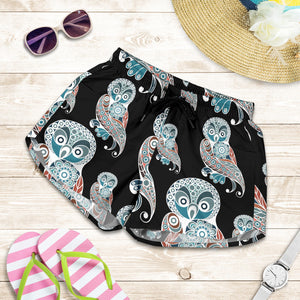 Owl Tribal Pattern Women Shorts