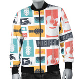 Guitar Pattern Background Men Bomber Jacket