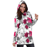 Horse Head Rose Pattern Women Hoodie Dress