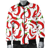 Red Chili Pattern Men Bomber Jacket