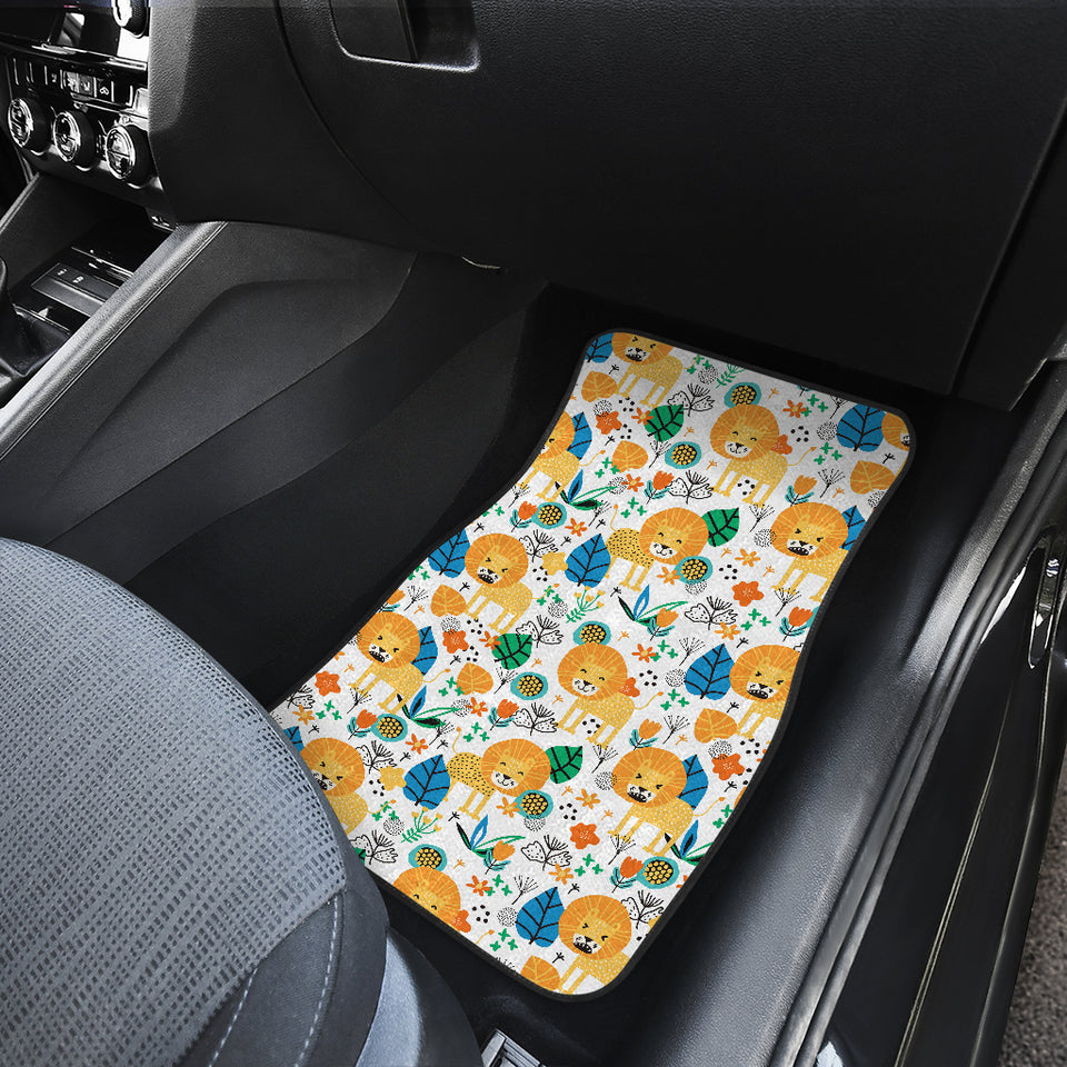 Lion Pattern Print Design 02 Front and Back Car Mats