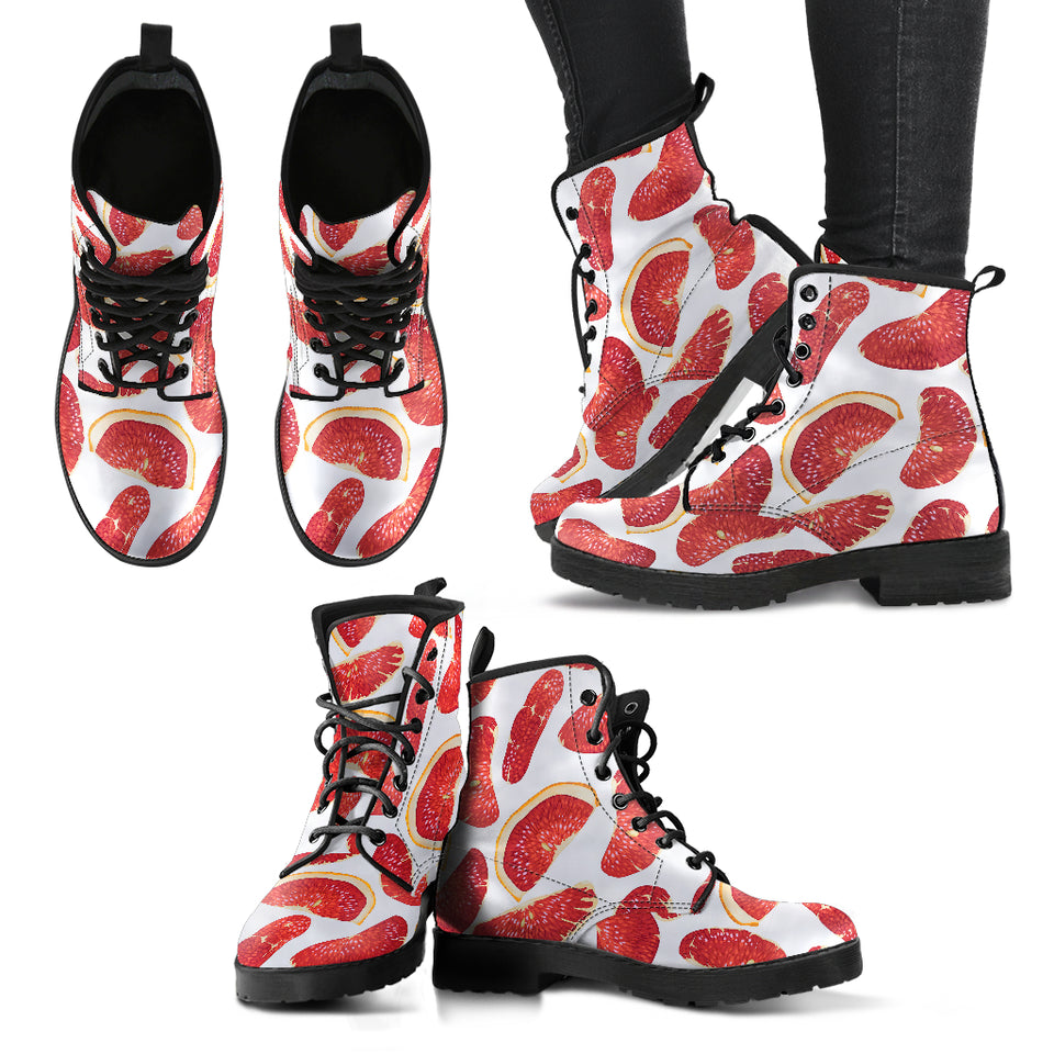 Grapefruit Pattern Leather Boots