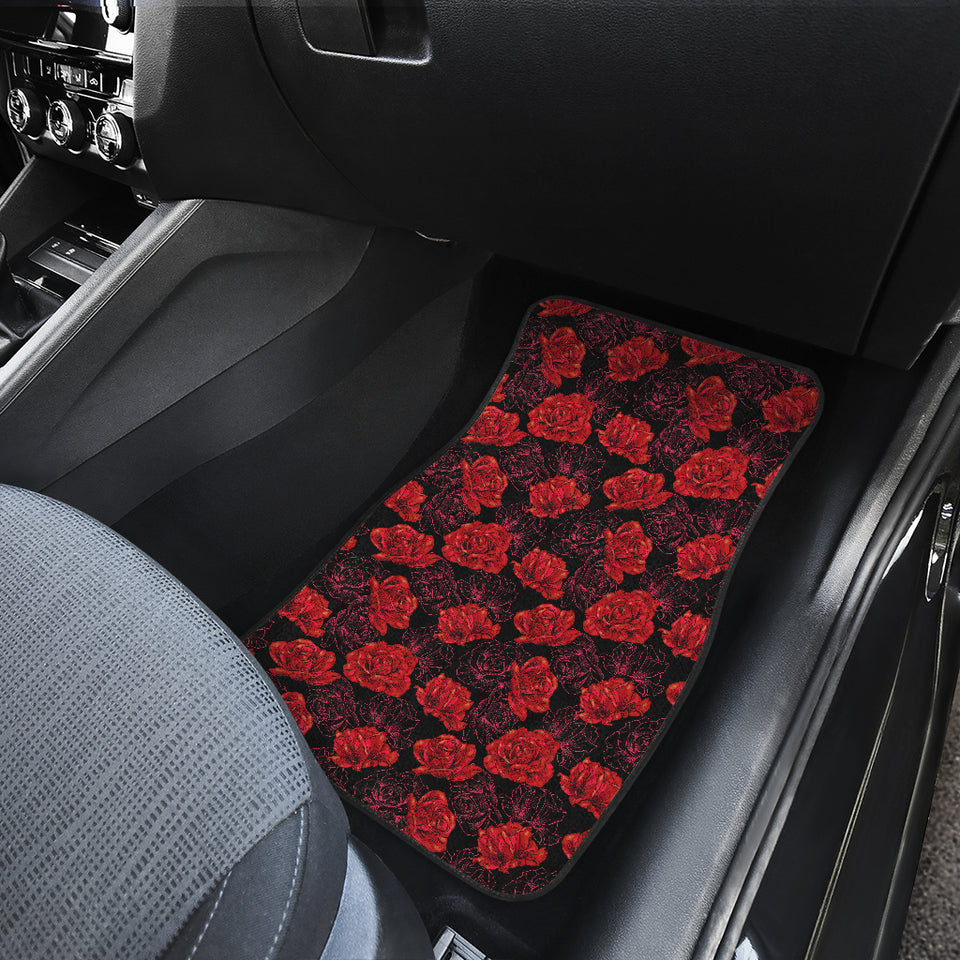 Rose Pattern Print Design 01 Front Car Mats