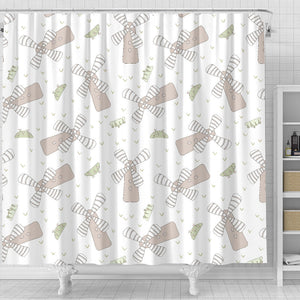 Windmill Pattern Background Shower Curtain Fulfilled In US