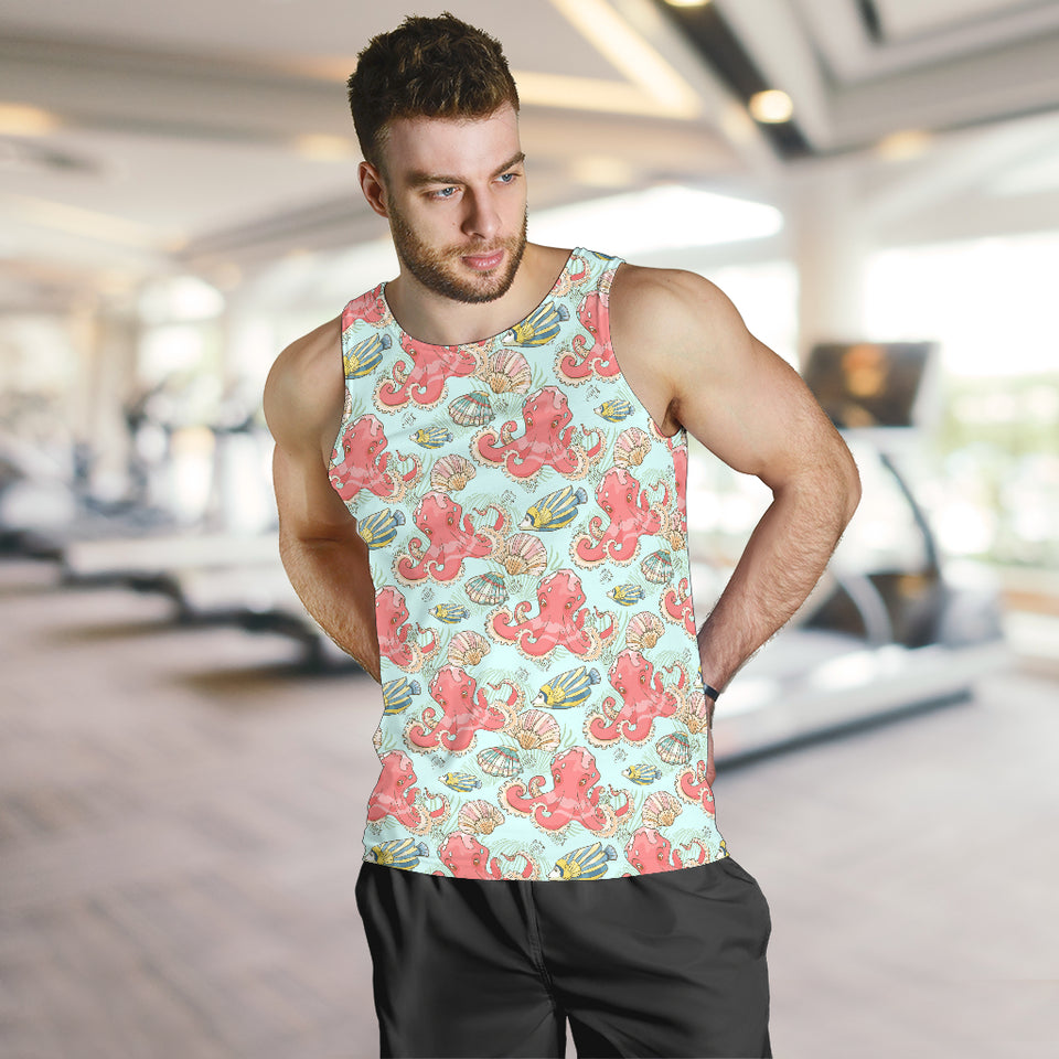 Octopus Fish Shell Pattern Men Tank Top