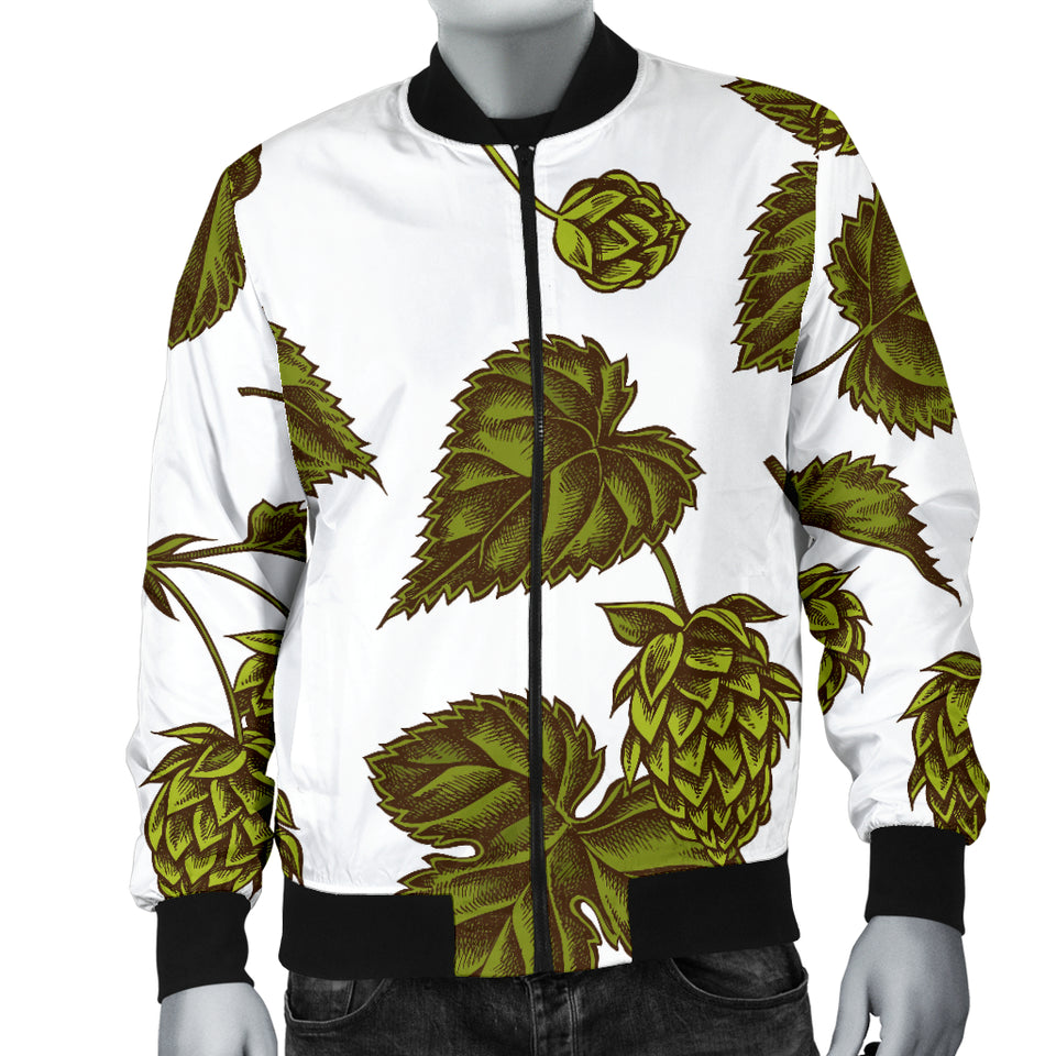 Hop Leaves Pattern Men Bomber Jacket