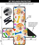 Shiba Inu Paw Bone Pattern Recliner Cover Protector