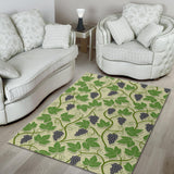 Grape Leaves Pattern Area Rug