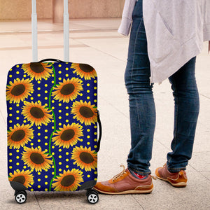Sunflower Pokka Dot Pattern Luggage Covers