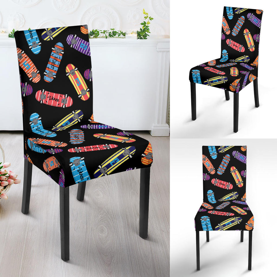 Skate Board Pattern Print Design 04 Dining Chair Slipcover
