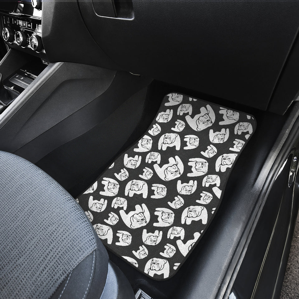 English Bulldog Pattern Print Design 02 Front and Back Car Mats