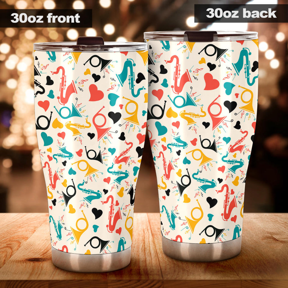 Saxophone Pattern Background Tumbler