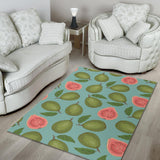 Guava Pattern Green Background Area Rug
