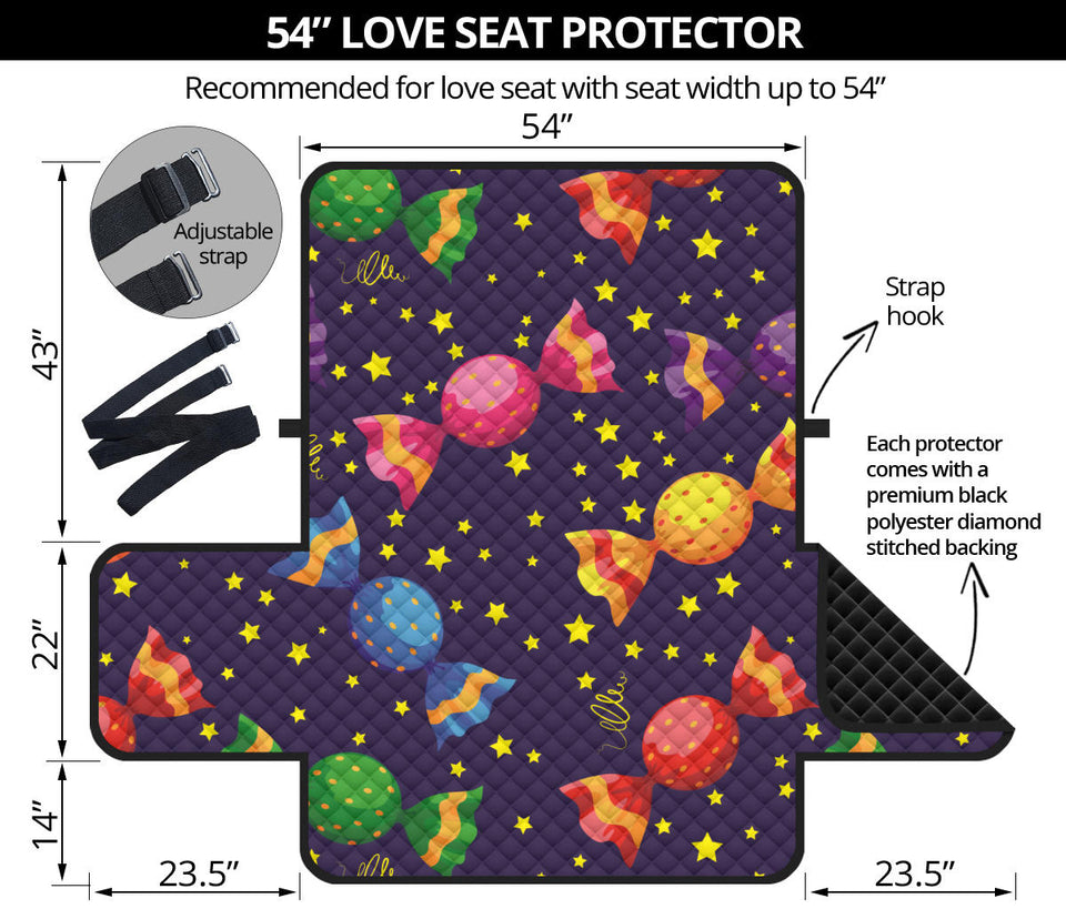 Candy Star Pattern Loveseat Couch Cover Protector