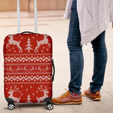 Deer Sweater Printed Red Pattern Luggage Covers