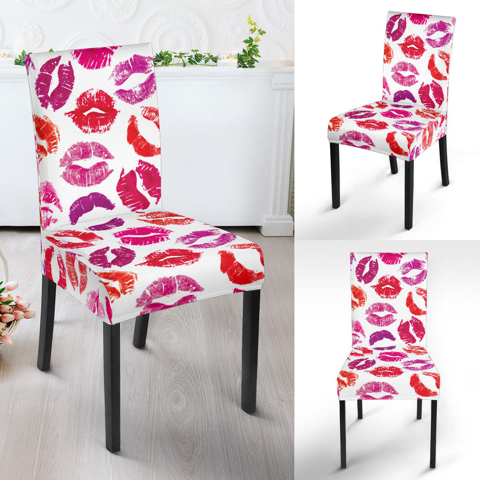 Lips Pattern Print Design 04 Dining Chair Slipcover