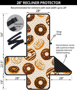 Chocolate Donut Pattern Recliner Cover Protector