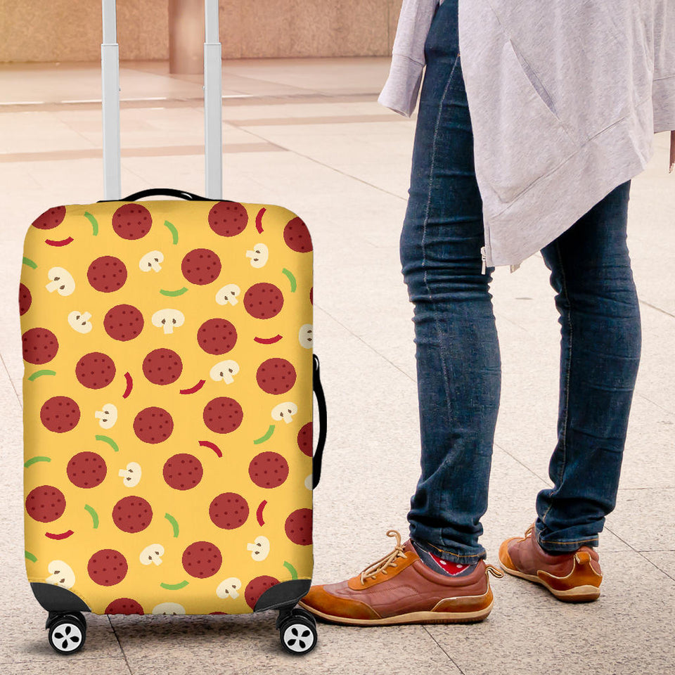 Pizza Salami Mushroom Texture Pattern Luggage Covers