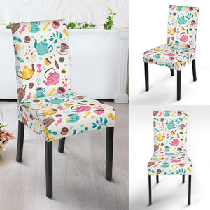 Tea pots Pattern Print Design 05 Dining Chair Slipcover