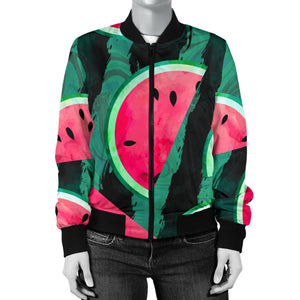 Watermelon Pattern Women Bomber Jacket