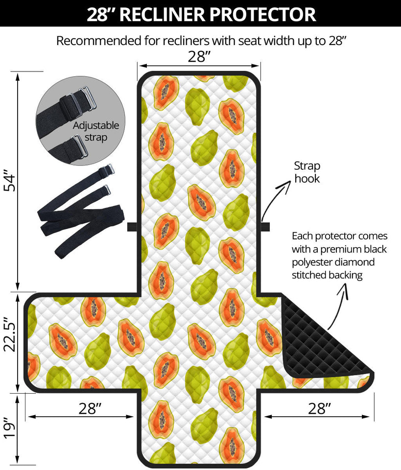 Papaya Pattern Theme Recliner Cover Protector