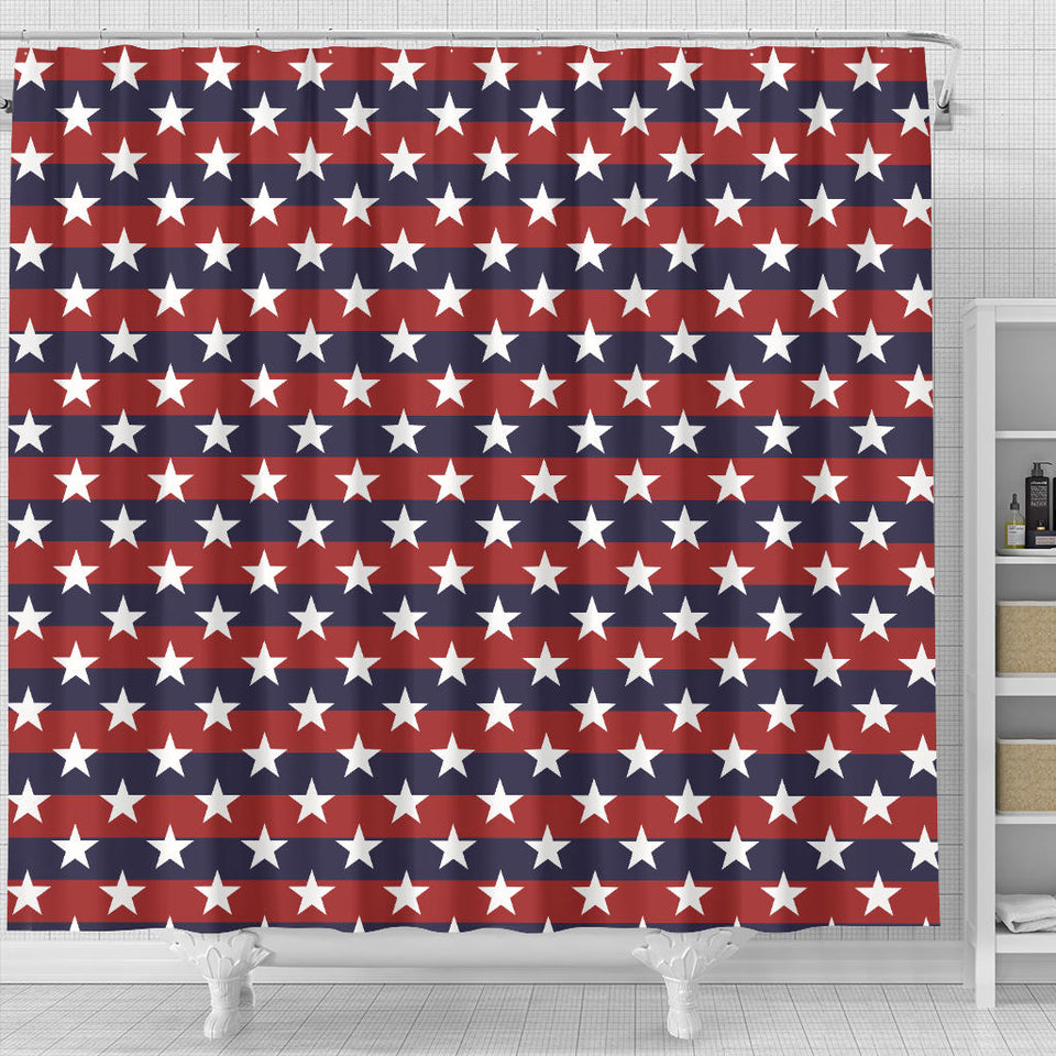 USA Star Pattern Background Shower Curtain Fulfilled In US