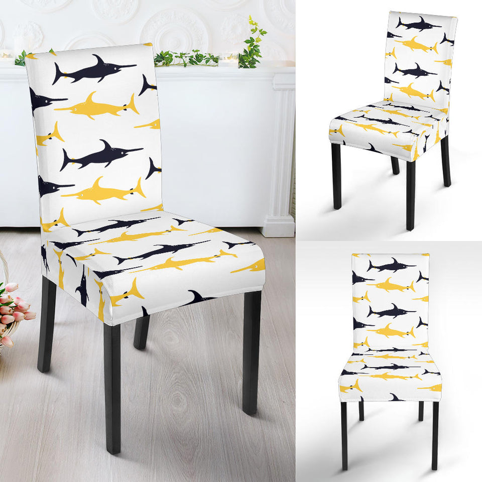 Swordfish Pattern Print Design 05 Dining Chair Slipcover