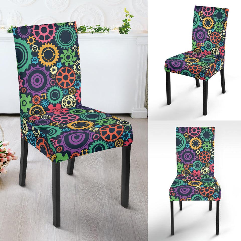 Gear Pattern Print Design 02 Dining Chair Slipcover