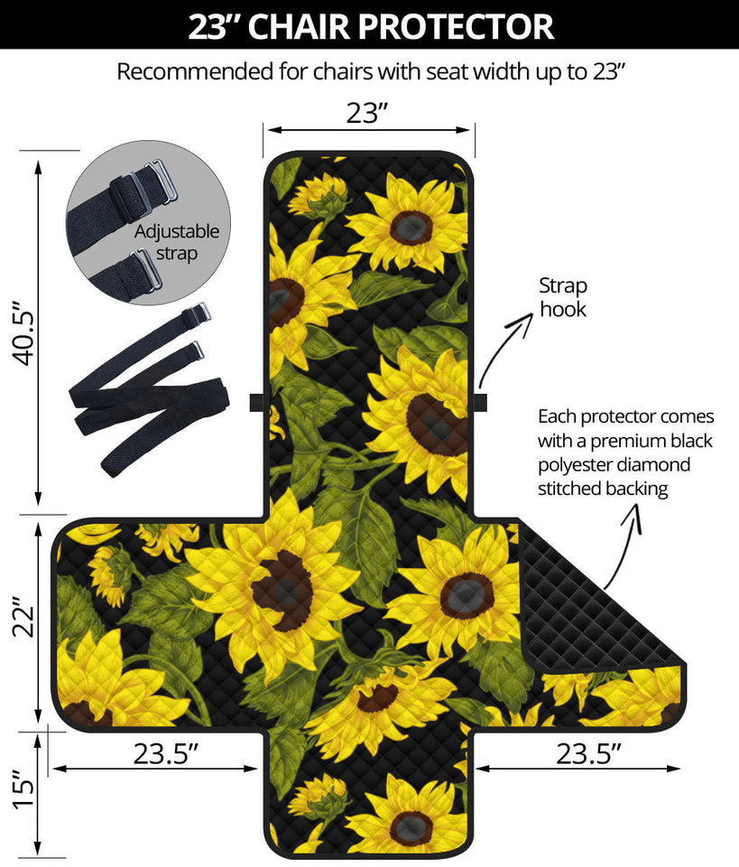 Sunflower Theme Pattern  Chair Cover Protector