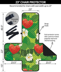 Strawberry Leaves Pattern Chair Cover Protector