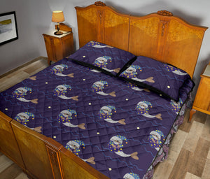 Sleeping Sea Lion Pattern Quilt Bed Set