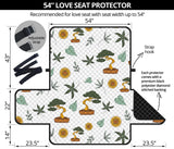 Bonsai Leaves Flower Pattern Loveseat Couch Cover Protector