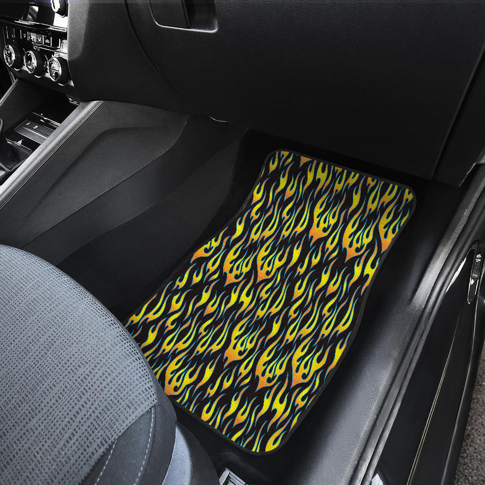Flame Fire Pattern Background Front Car Mats