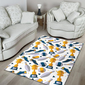 Bowling Ball and Shoes Pattern Area Rug