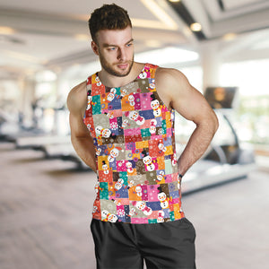 Snowman Colorful Theme Pattern Men Tank Top