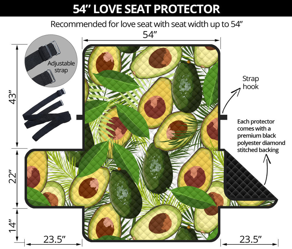 Avocado Leaves Pattern Loveseat Couch Cover Protector