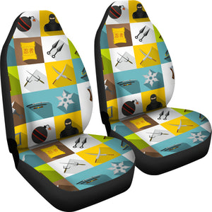 Ninja Weapon Set Pattern Universal Fit Car Seat Covers