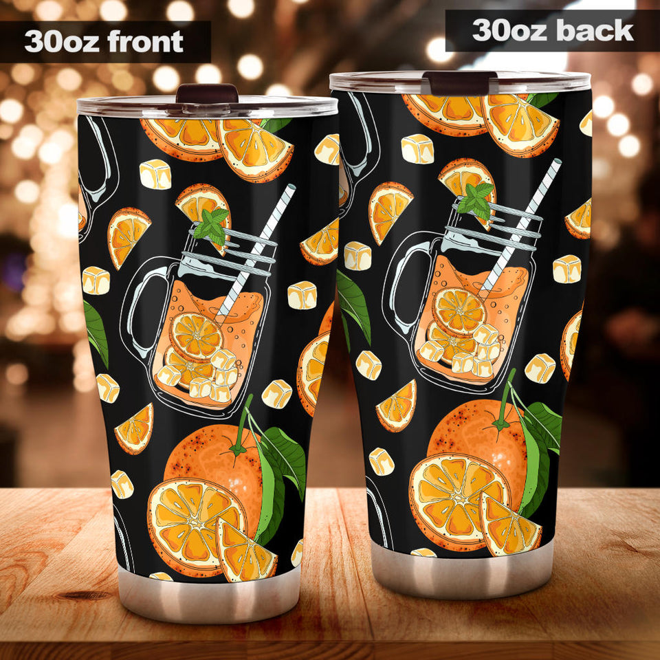 Orange Ice Orance Juice Pattern Tumbler