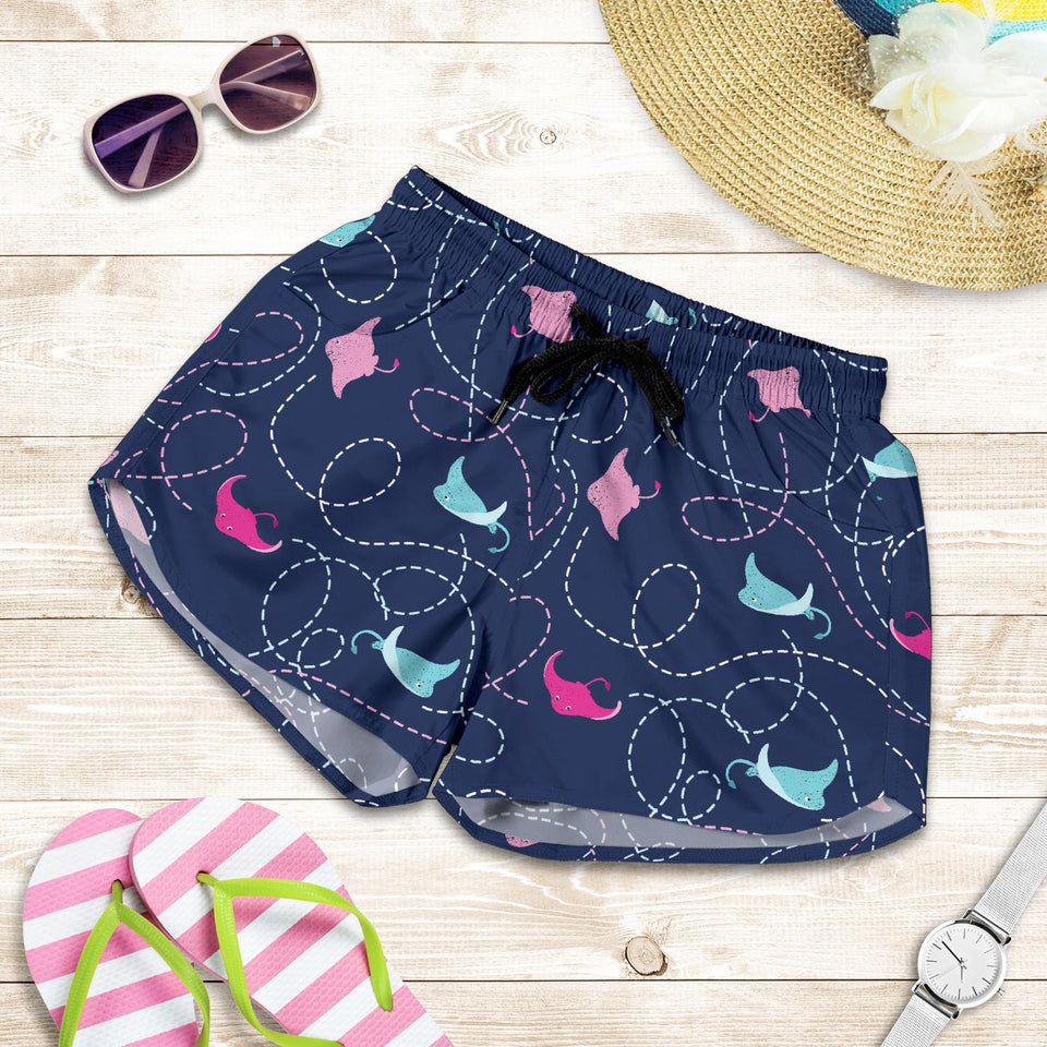 Stingray Pattern Print Design 05 Women Shorts