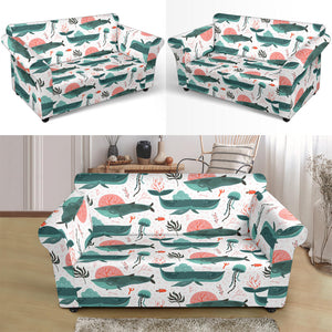 Whale Jelly Fish Pattern  Loveseat Couch Slipcover