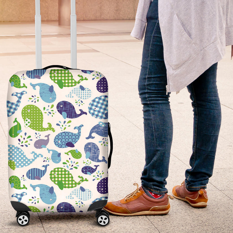 Whale Stripe Dot Pattern Luggage Covers