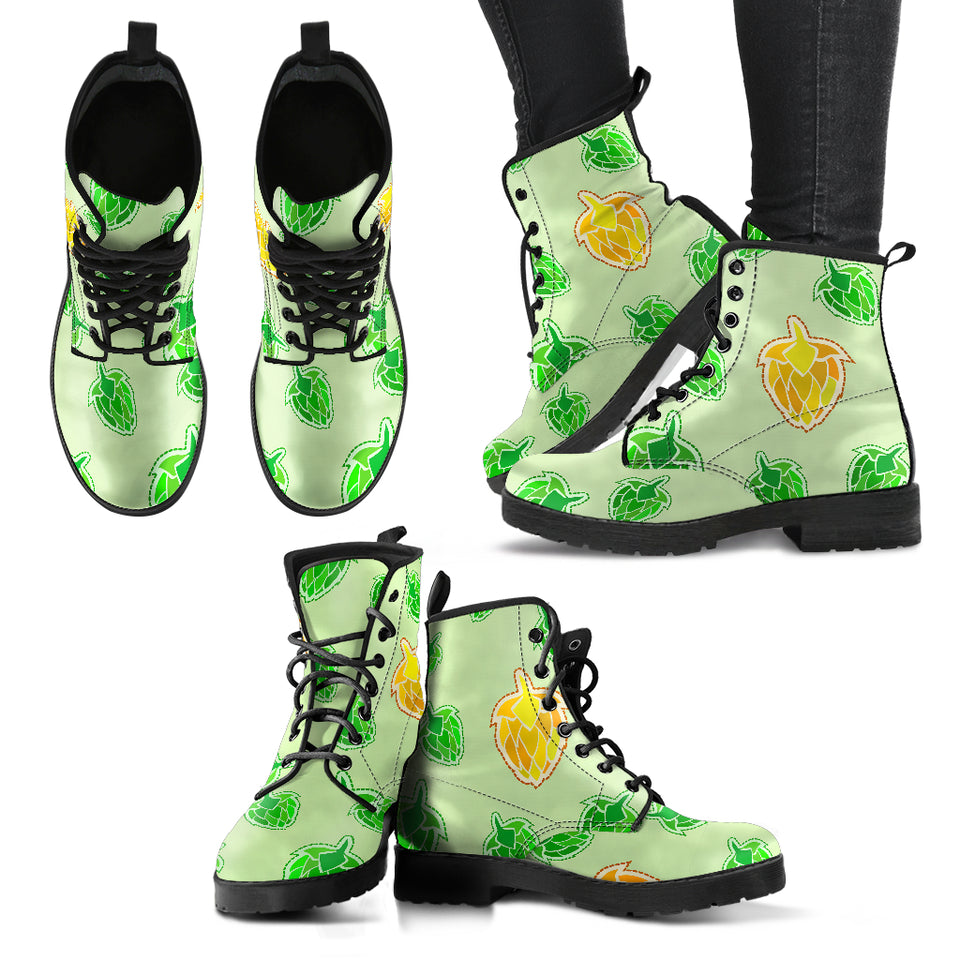 Hop Graphic Decorative Pattern Leather Boots