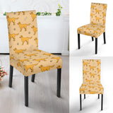 Golden Retriever Pattern Print Design 04 Dining Chair Slipcover
