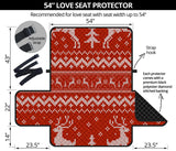 Deer Sweater Printed Red Pattern Loveseat Couch Cover Protector