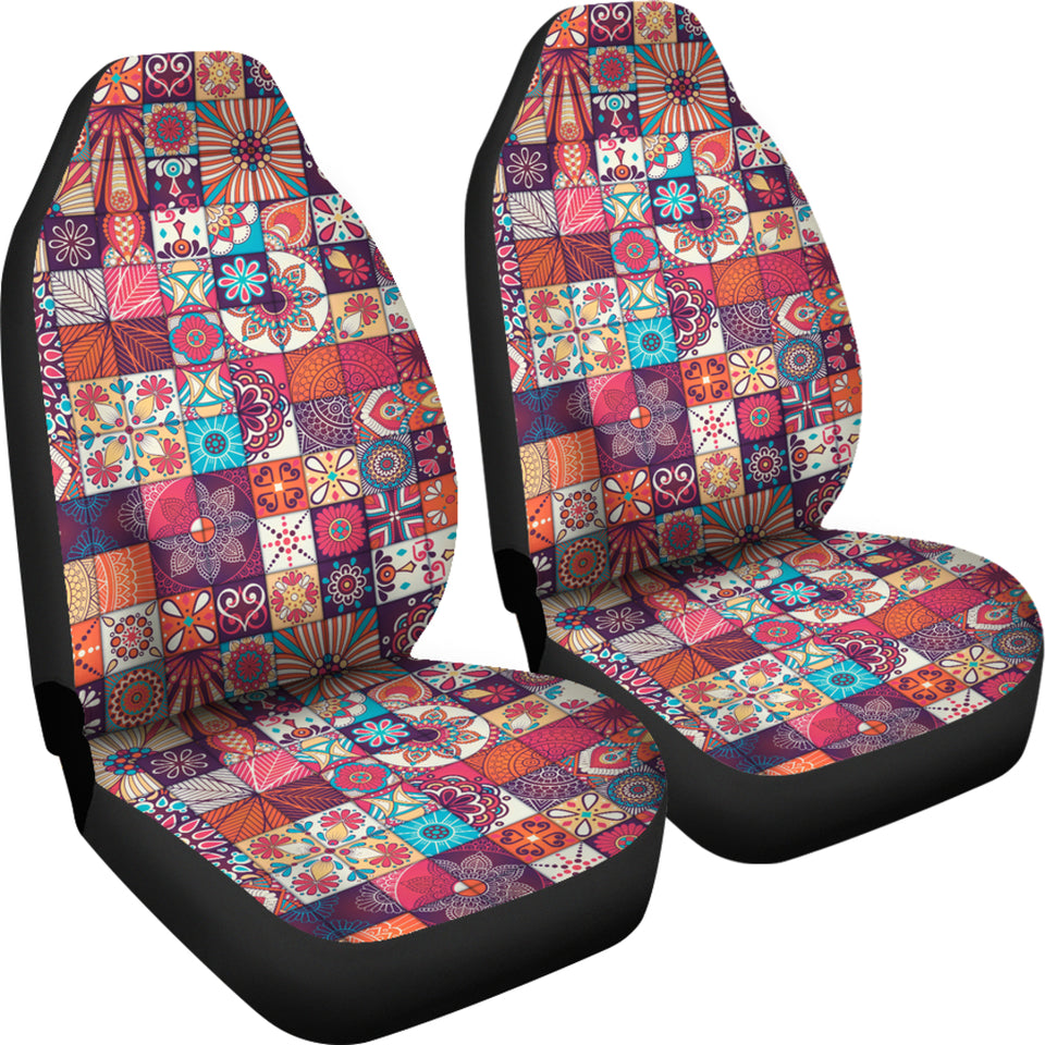 Vintage Decorative Elements Arabic Morocco Pattern Universal Fit Car Seat Covers