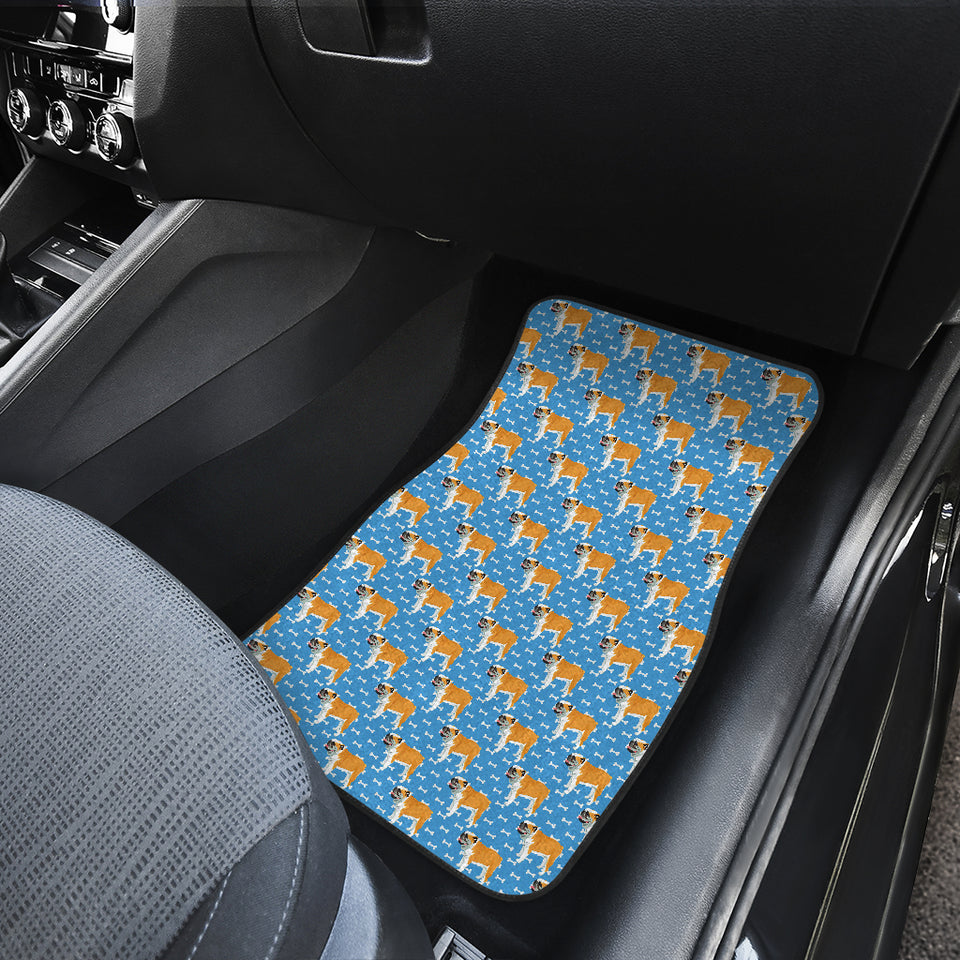 English Bulldog Pattern Print Design 04 Front Car Mats