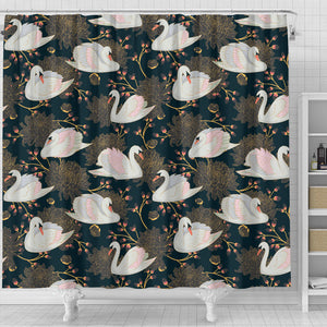 Swan Pattern Shower Curtain Fulfilled In US